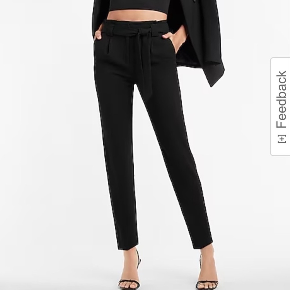 NWT NAVY PAPERBAG ANKLE PANTS